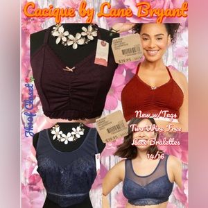 🌸NWT Cacique Sz 14/16 SET OF (2) LACE BRALETTES